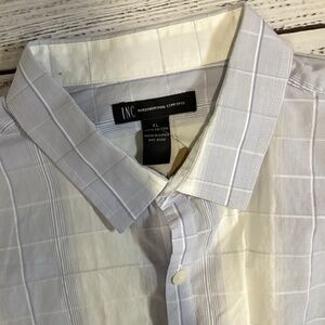 1619. INC Men’s Light Blue & White Button-Up Shirt EUC XL 